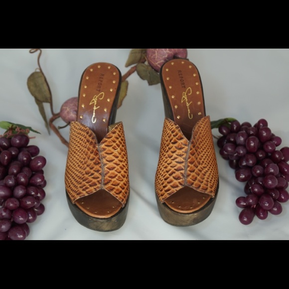 Report Signature Tan/Brown TORRO Mules/Slides 8M - Picture 3 of 8